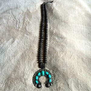 Squash blossom necklace , never wore, not real silver or turquoise. See photos